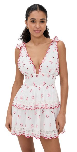 LoveShackFancy Soira Dress Optic White XXL