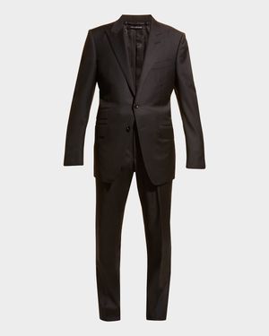 Men's Solid Master Twill Two-Piece Suit