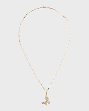 Small Flawless Butterfly Amulet Pendant Necklace