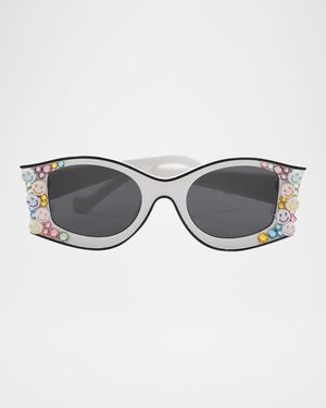 Girl's Smiley Butterfly Sunglasses