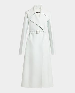 Belted Cashmere Double-Breasted Long Coat