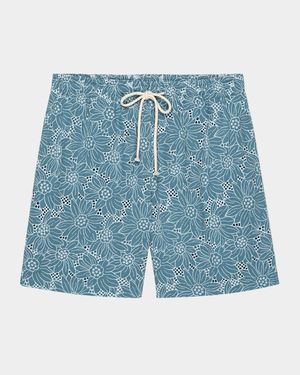 Men's Logan Floral Embroidered Pull-On Shorts