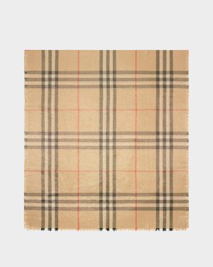Giant Check-Print Wool-Blend Scarf