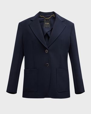 Stretch Crepe Single-Breasted Suiting Jacket