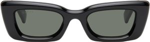 Gucci Lunettes de soleil œil-de-chat épaisses noires à logos GG