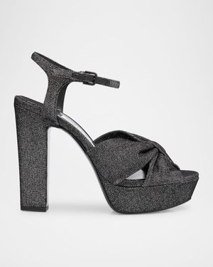 120mm Heloise Glitter Knot Platform Sandals