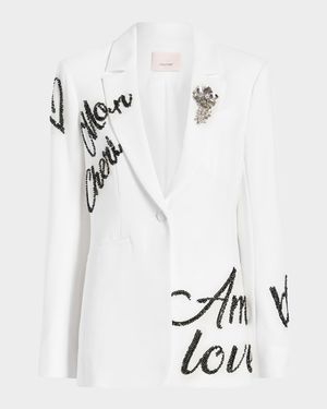 Crushed Sequin Loveletter Karlie Blazer