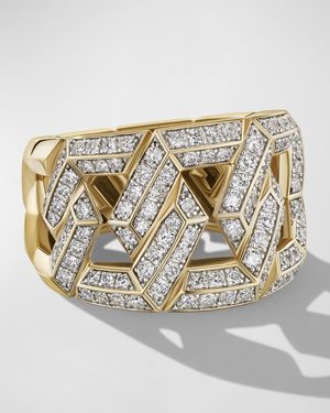 Carlyle Ring with Diamonds in 18K Gold, 16mm