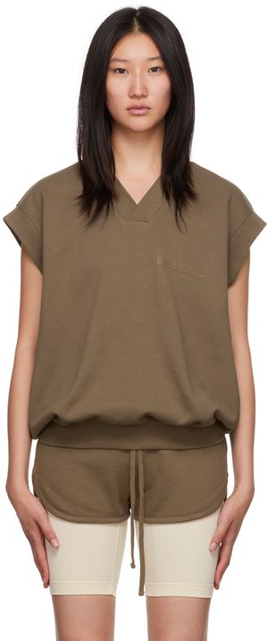 Fear of God ESSENTIALS Brown V-Neck Vest