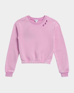 Girl's Midnight Cloud Cutout Heart Sweatshirt, Size 8-14