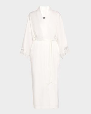 Peony Glamour Lace-Trim Robe