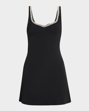 Eve Embellished-Trim Mini Dress