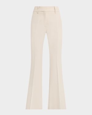 Rhein Wool Crepe Seamed Flare Pants