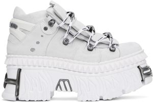 VETEMENTS White & Gray New Rock Edition Fire Platform Sneakers