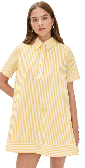 English Factory Striped Mini Dress Yellow Stripe XL