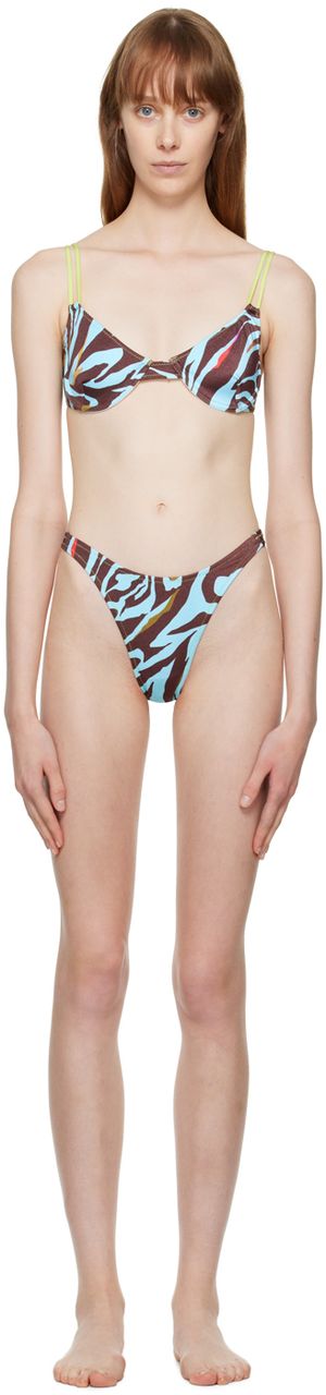 DOS SWIM SSENSE Exclusive Blue & Brown Paloma & Luz Bikini