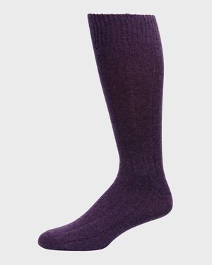 Men's Rib Cashmere Crew Socks