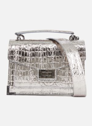 The Kooples - Sac emily small en cuir effet crocodile - Taille Unique - Gris