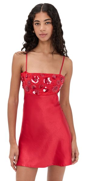 Bailey Rose Red Embellished Mini Dress Red L