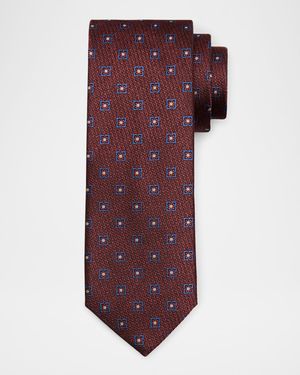 Men's Floral Geometric Silk Jacquard Tie