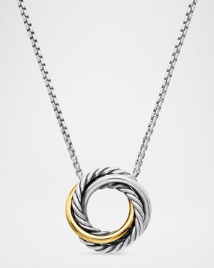 Crossover Mini Pendant Necklace in Silver and Gold