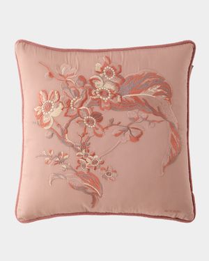 Embroidered Reversible Pillow, 18" Square