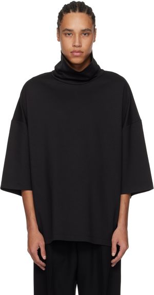 Fear of God Black High Neck Short Sleeve Sweatshirt