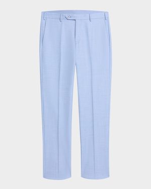 Men's Parker Wool Pindot Flat-Front Pants