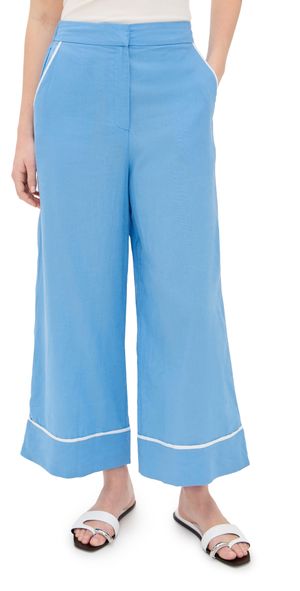 Dress To Contrast Crop Pants Aura Blue/Offwht 10