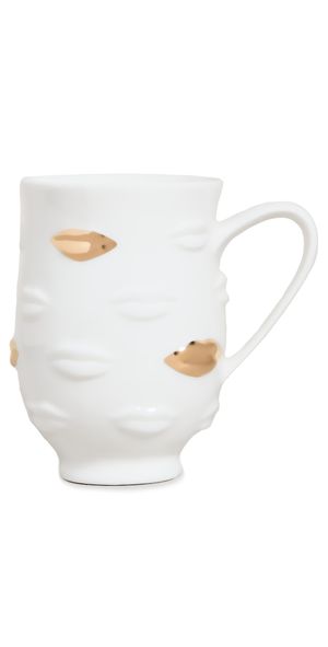 Jonathan Adler Gilded Muse Gala Mug White One Size