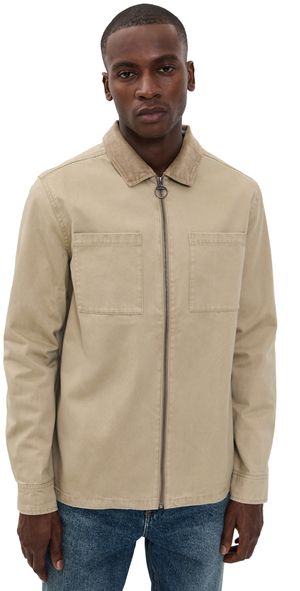 Barbour Barbour Lenker Regular Twill Overshirt Stone M