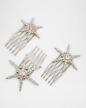 Venus Star Crystal Hair Comb Clips, Set of 3