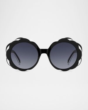 vivi floral round acetate sunglasses