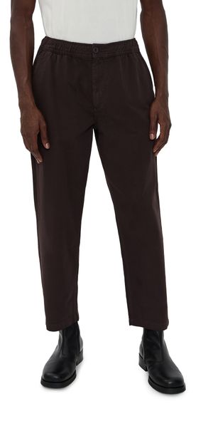 Wax London Kurt Cotton Twill Pull On Pants Dark Brown 36
