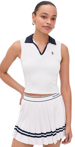 Sporty & Rich SRC Sports Polo Vest White/Dark Navy XL