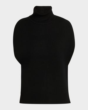 Double-Knitted Turtleneck Cape