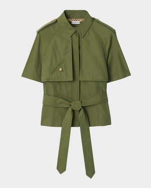 Liv Belted Short-Sleeve Trench Shirt