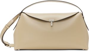 TOTEME Beige T-Lock Leather Top Handle Bag