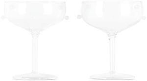 Maison Balzac White Pomponette Champagne Coupe Set