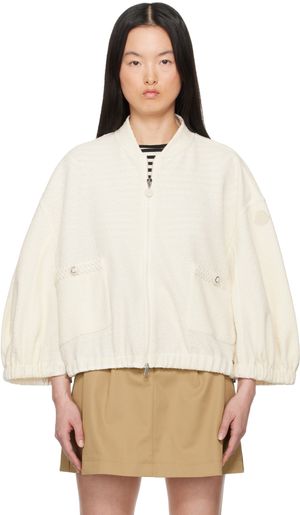 Moncler Off-White Zip Up Jacket