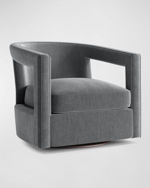 Alana Icy Slate Blue Swivel Chair
