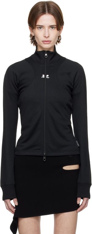 Courrèges Black Scuba Interlock Track Jacket