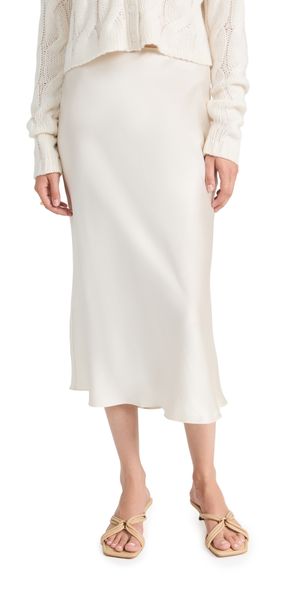 Sablyn Midi Silk Skirt Gardenia M