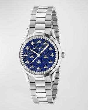 Signature Bee Automatic Bracelet Watch with Blue Lapis Dial