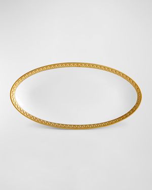 Neptune 24K Gold-Rimmed Oval Platter, 14"