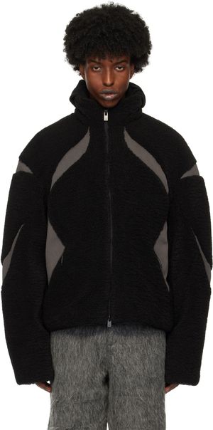 HELIOT EMIL Black & Gray Custos Fleece Jacket