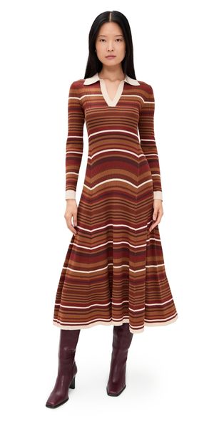 Moon River Sweater Dress Beige Multi L