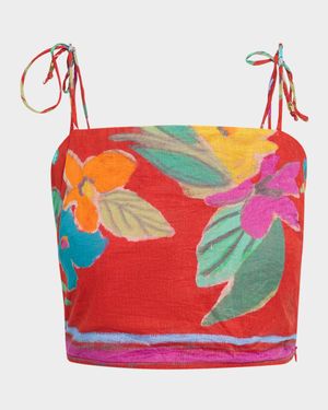 Wyatt Cropped Floral-Print Cotton Top