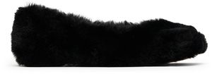 MM6 Maison Margiela Enfant | Pantoufles noires en fourrure synthétique