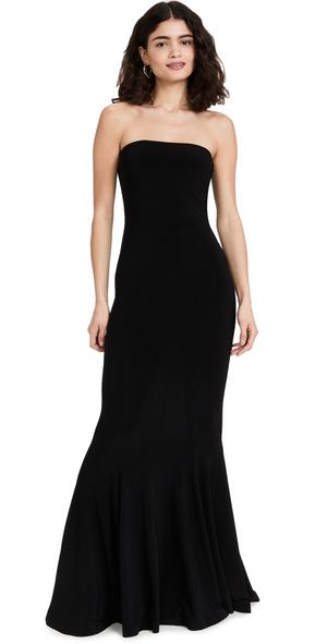 Norma Kamali Strapless Fishtail Gown Black L